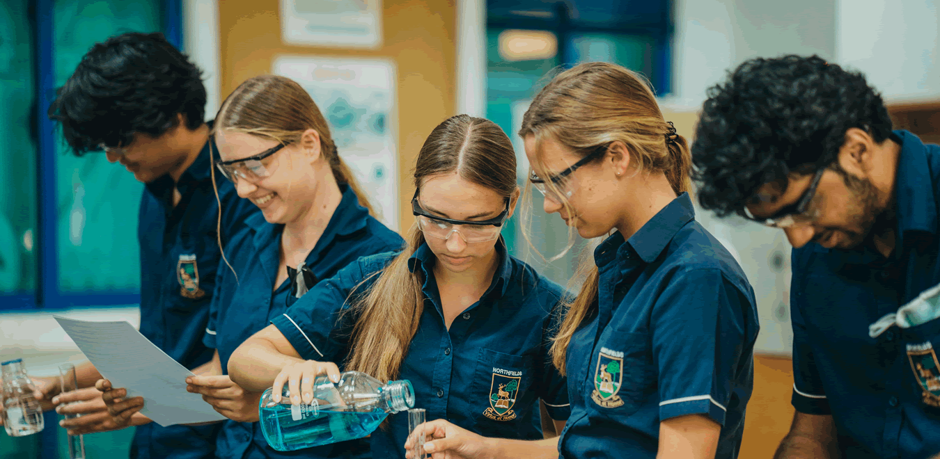 Students using the app